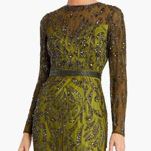 Mac Duggal Olive and Lime Dress